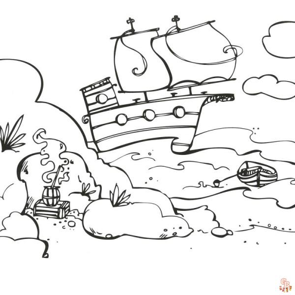 Coloriage Bateau Pirate - Modèles Gratuits à Imprimer