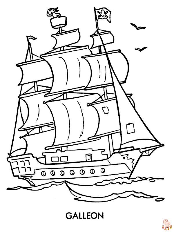 Coloriage Bateau Pirate - Modèles Gratuits à Imprimer