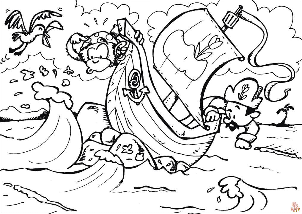 Coloriage Bateau Pirate - Modèles Gratuits à Imprimer