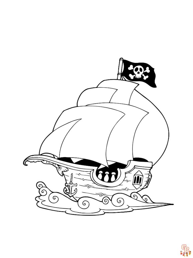 Coloriage Bateau Pirate - Modèles Gratuits à Imprimer