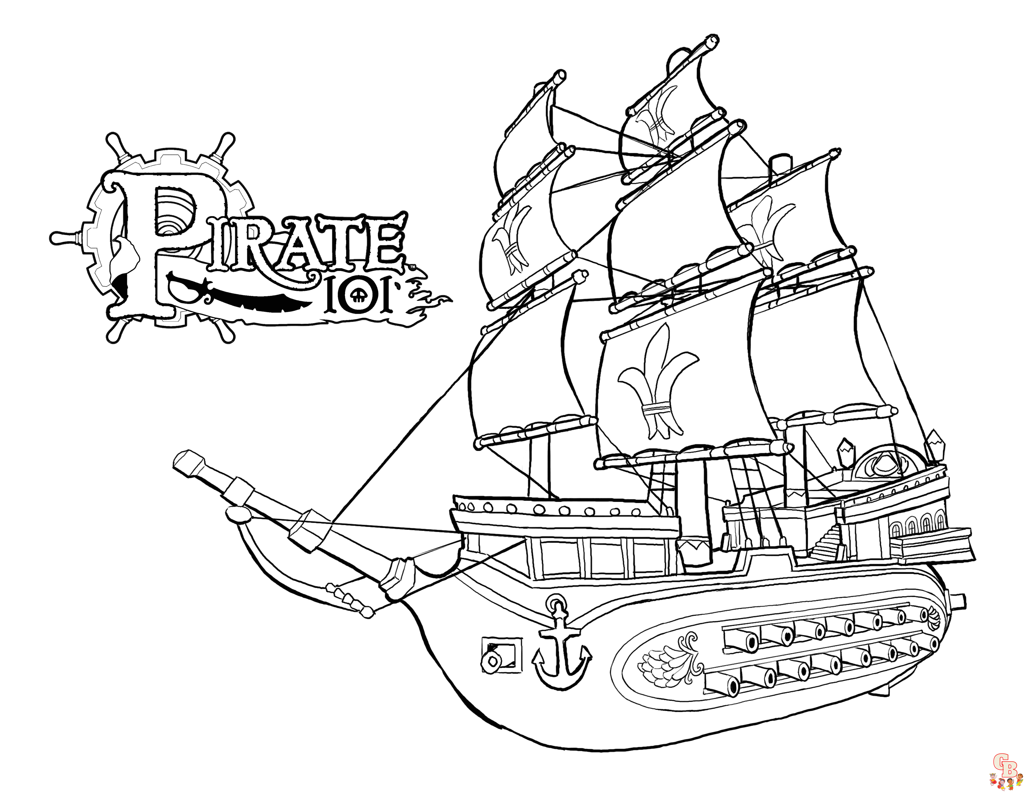 Coloriage Bateau Pirate - Modèles Gratuits à Imprimer