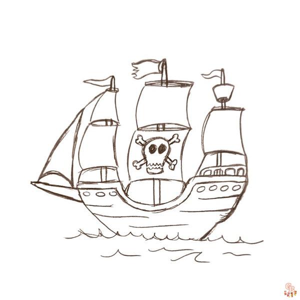 Coloriage Bateau Pirate - Modèles Gratuits à Imprimer