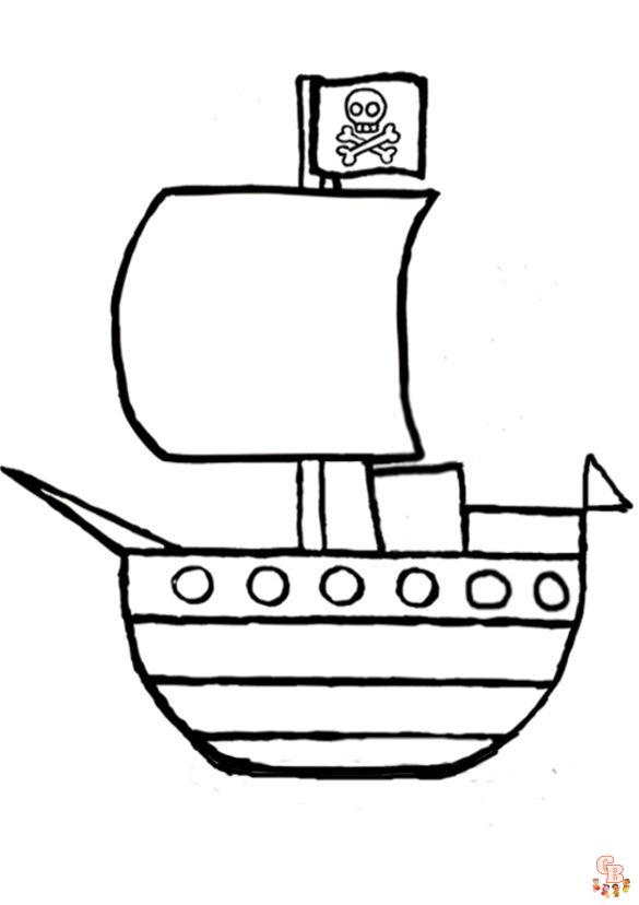 Coloriage Bateau Pirate - Modèles Gratuits à Imprimer