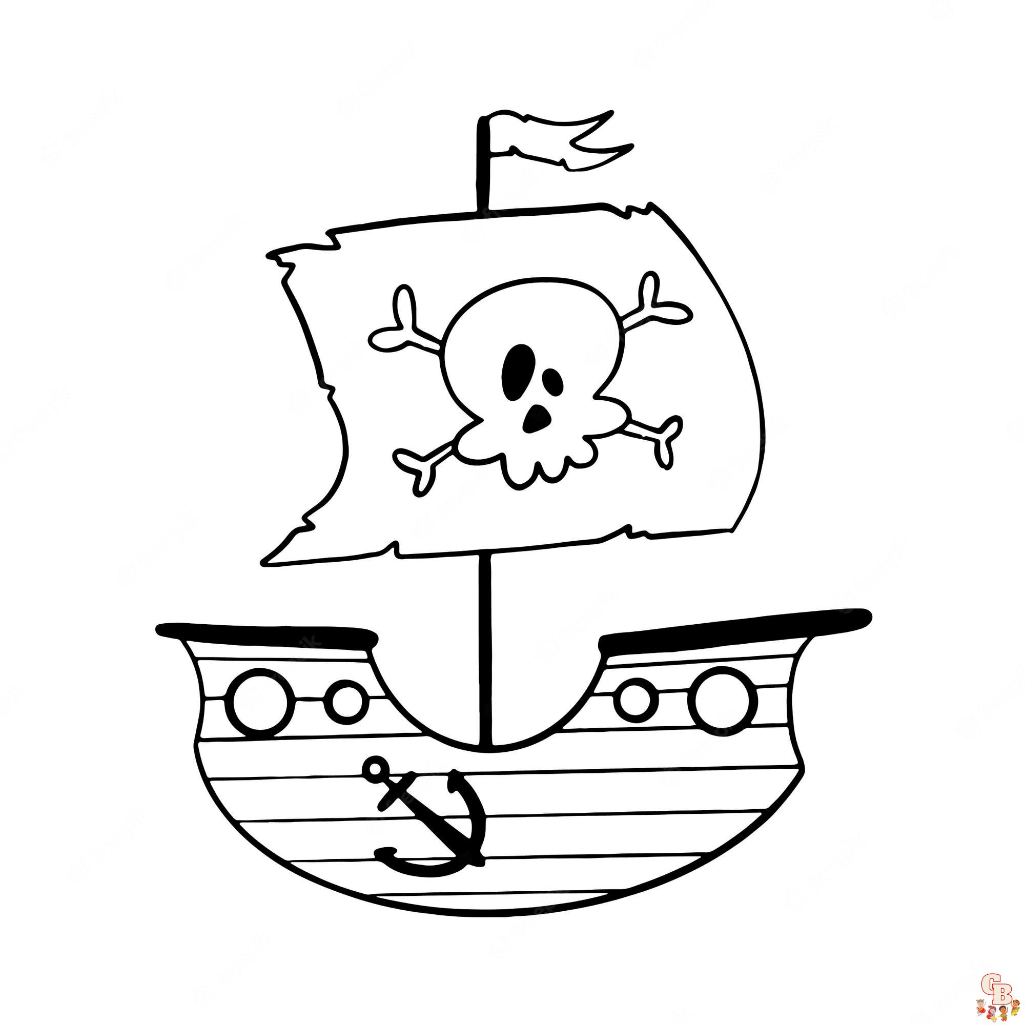 Coloriage Bateau Pirate - Modèles Gratuits à Imprimer