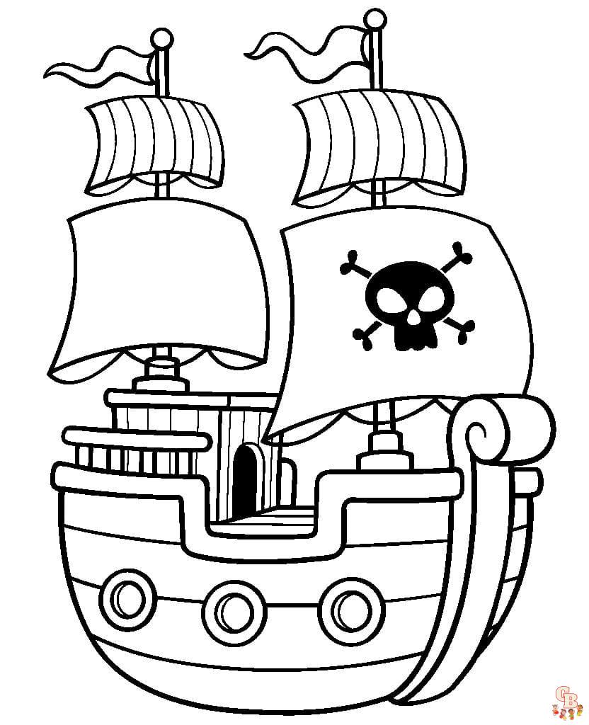 Coloriage Bateau Pirate - Modèles Gratuits à Imprimer