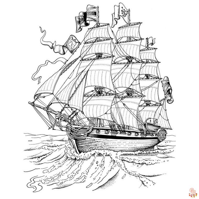 Coloriage Bateau Pirate - Modèles Gratuits à Imprimer