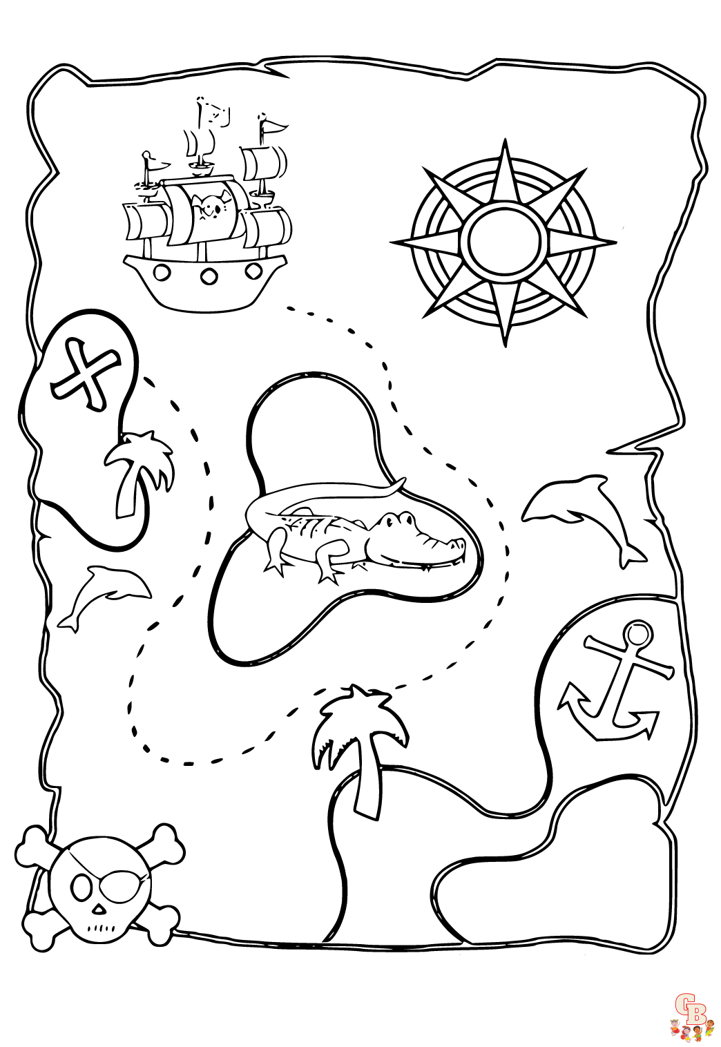 Coloriage Bateau Pirate - Modèles Gratuits à Imprimer