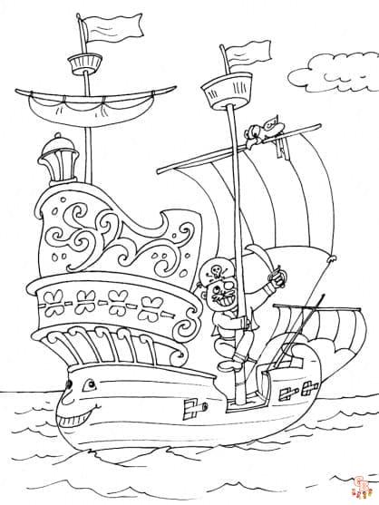 Coloriage Bateau Pirate - Modèles Gratuits à Imprimer