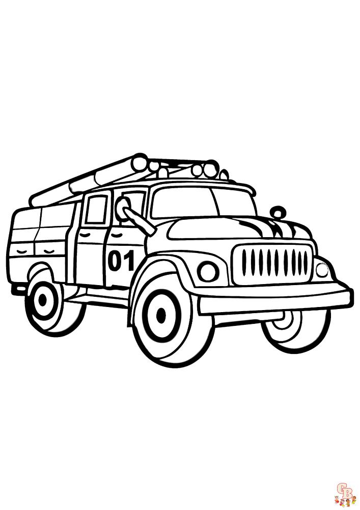 Camion de pompier coloriage Dessins gratuits pour enfants en ligne