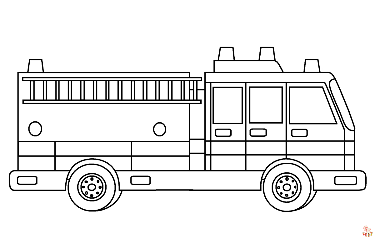 Camion de pompier coloriage Dessins gratuits pour enfants en ligne