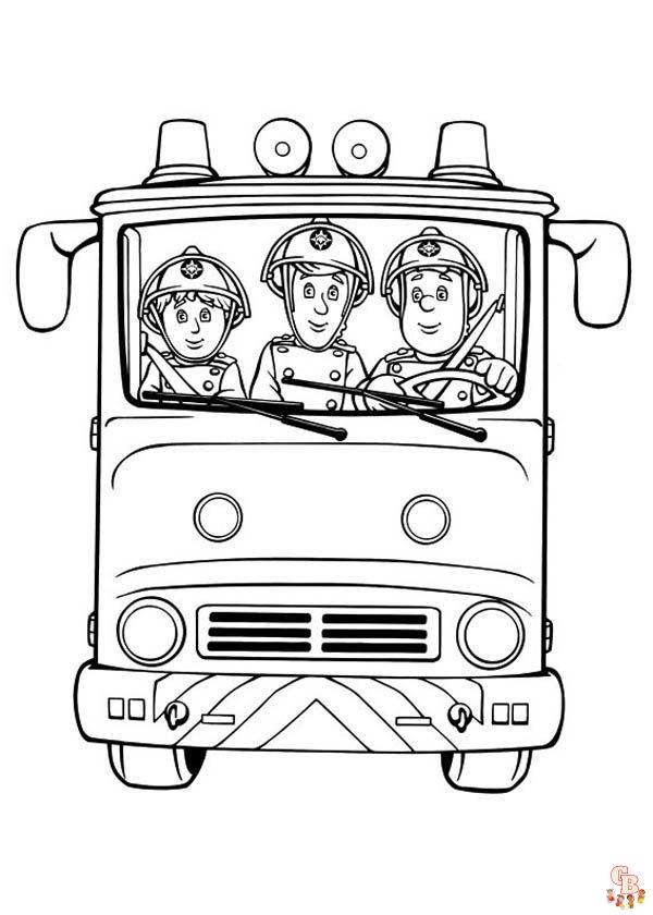 Camion de pompier coloriage Dessins gratuits pour enfants en ligne