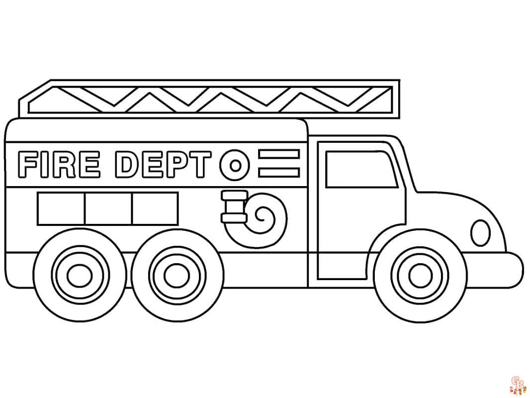 Camion de pompier coloriage Dessins gratuits pour enfants en ligne