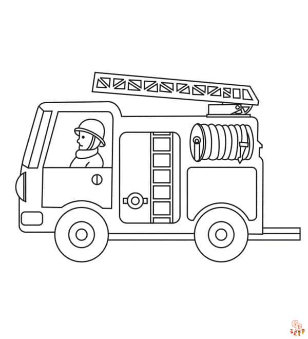 Camion de pompier coloriage Dessins gratuits pour enfants en ligne