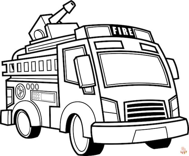 Camion de pompier coloriage Dessins gratuits pour enfants en ligne