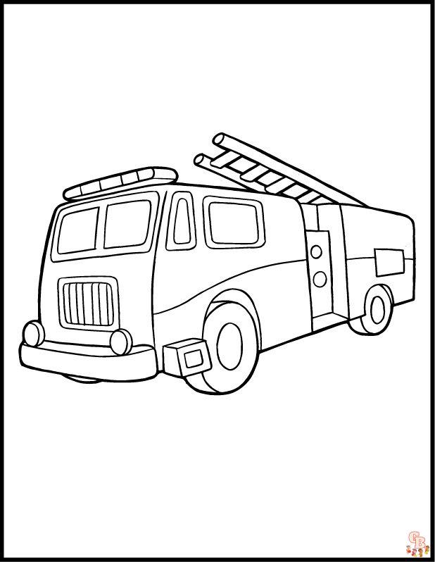 Camion de pompier coloriage Dessins gratuits pour enfants en ligne