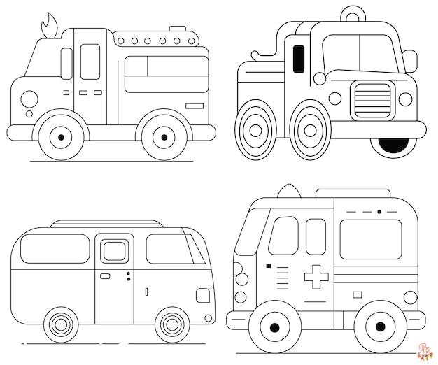 Camion de pompier coloriage Dessins gratuits pour enfants en ligne