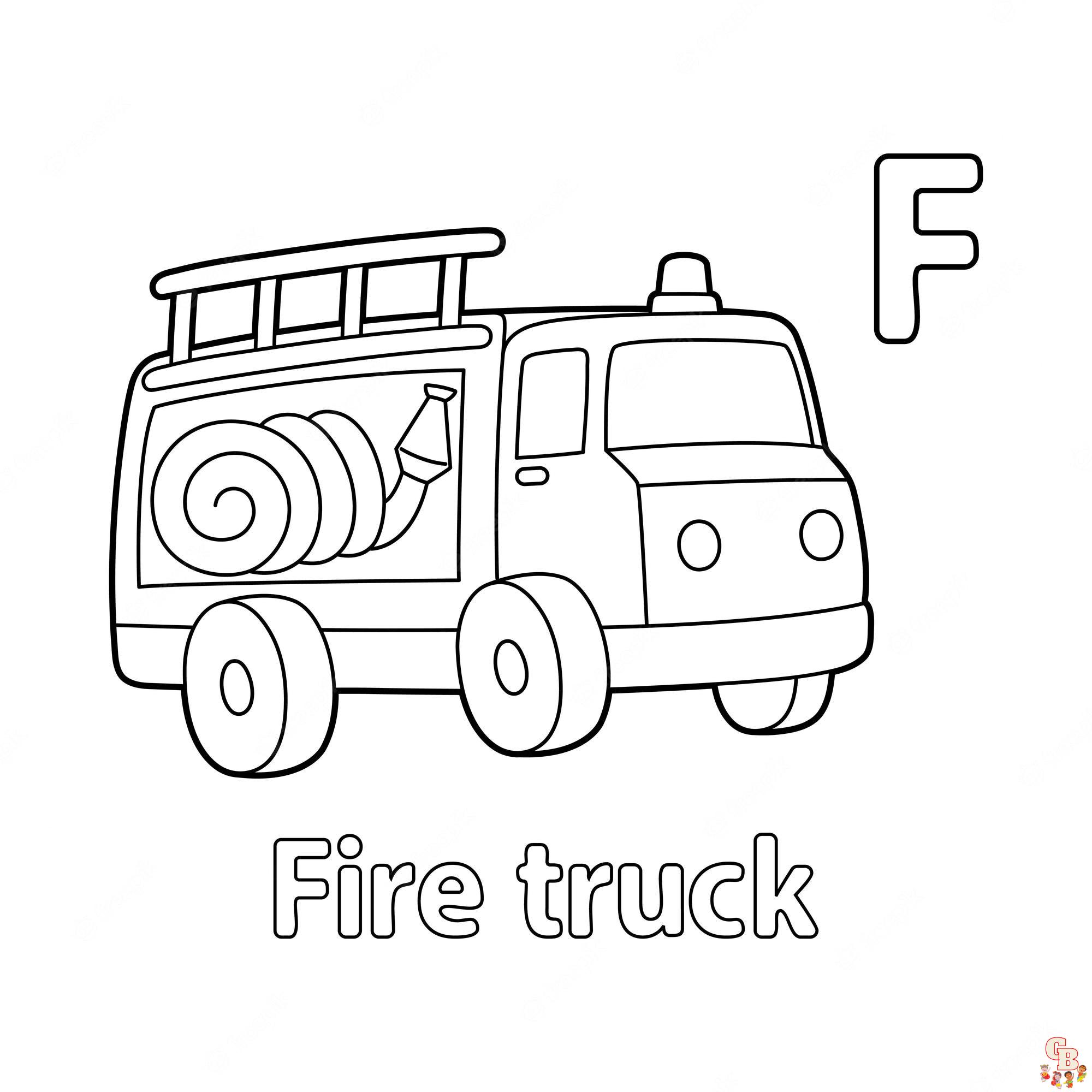 Camion de pompier coloriage Dessins gratuits pour enfants en ligne