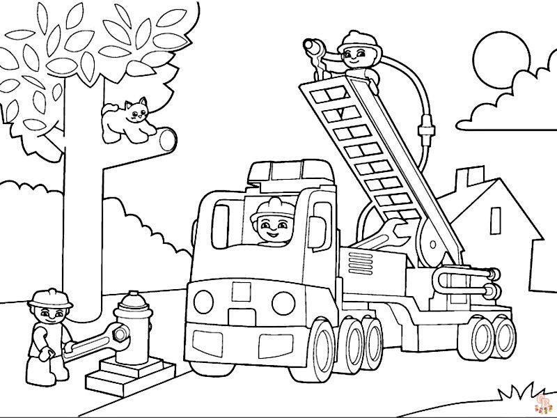 Camion de pompier coloriage Dessins gratuits pour enfants en ligne