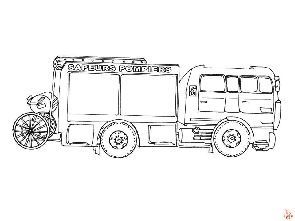 Camion de pompier coloriage Dessins gratuits pour enfants en ligne