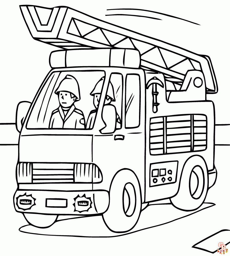 Camion de pompier coloriage Dessins gratuits pour enfants en ligne