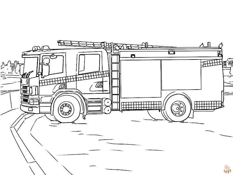 Camion de pompier coloriage Dessins gratuits pour enfants en ligne