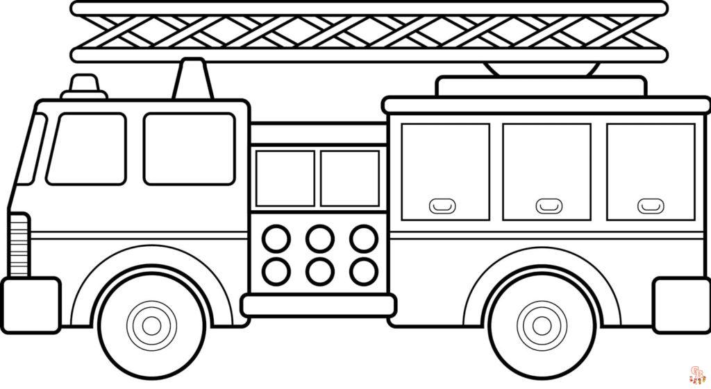 Camion de pompier coloriage Dessins gratuits pour enfants en ligne