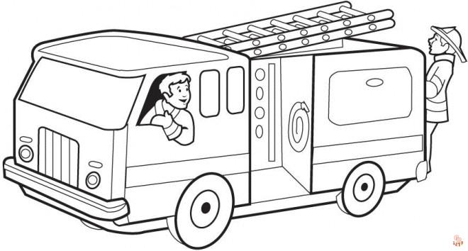 Camion de pompier coloriage Dessins gratuits pour enfants en ligne