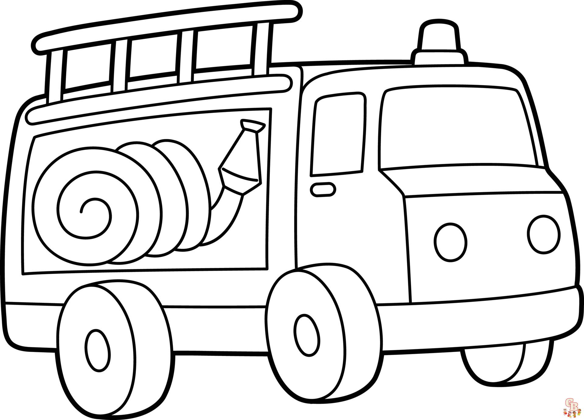 Camion de pompier coloriage Dessins gratuits pour enfants en ligne