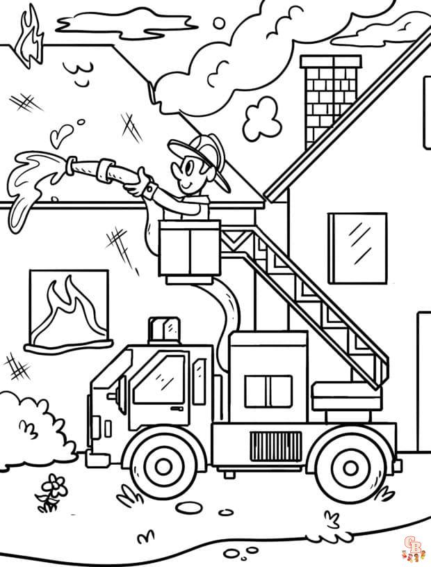 Camion de pompier coloriage Dessins gratuits pour enfants en ligne