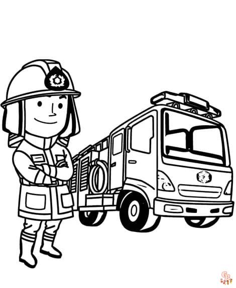 Coloriage de camions en français Camion de transport, pompiers, semi-remorque, benne, livraison, chantier et grue à colorier