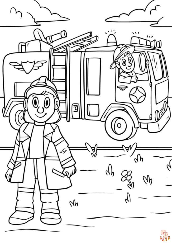 Coloriage de camions en français Camion de transport, pompiers, semi-remorque, benne, livraison, chantier et grue à colorier