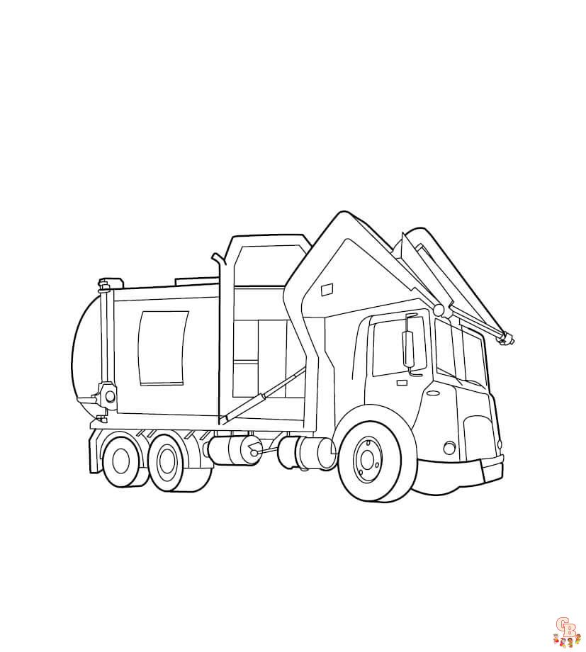 Coloriage de camions en français Camion de transport, pompiers, semi-remorque, benne, livraison, chantier et grue à colorier