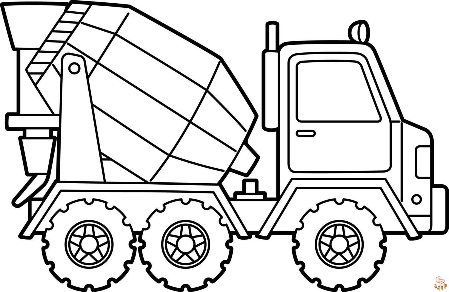 Coloriage de camions en français Camion de transport, pompiers, semi-remorque, benne, livraison, chantier et grue à colorier