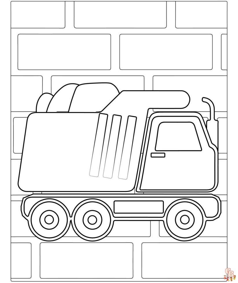 Coloriage de camions en français Camion de transport, pompiers, semi-remorque, benne, livraison, chantier et grue à colorier