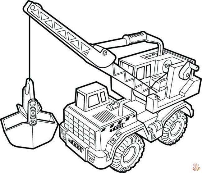 Coloriage de camions en français Camion de transport, pompiers, semi-remorque, benne, livraison, chantier et grue à colorier