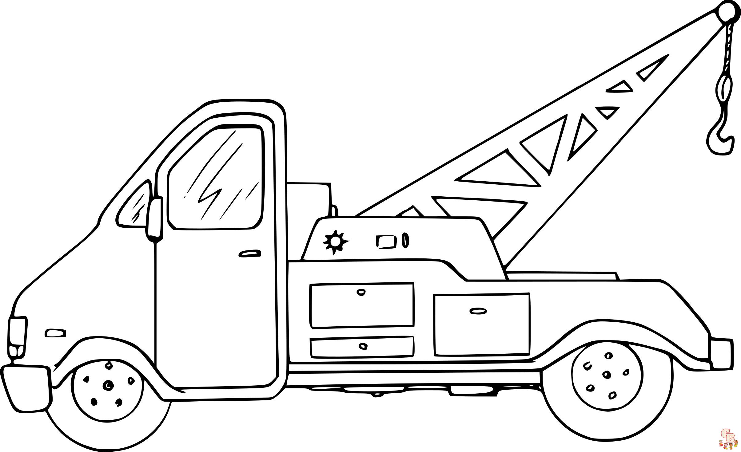 Coloriage de camions en français Camion de transport, pompiers, semi-remorque, benne, livraison, chantier et grue à colorier