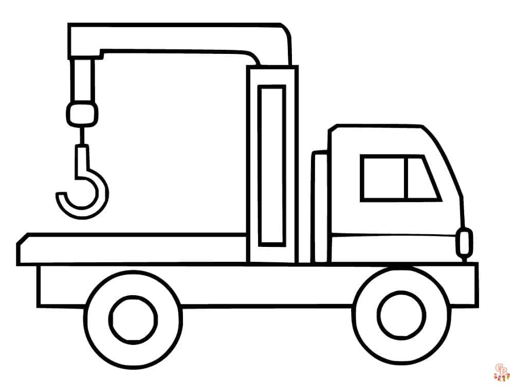 Coloriage de camions en français Camion de transport, pompiers, semi-remorque, benne, livraison, chantier et grue à colorier