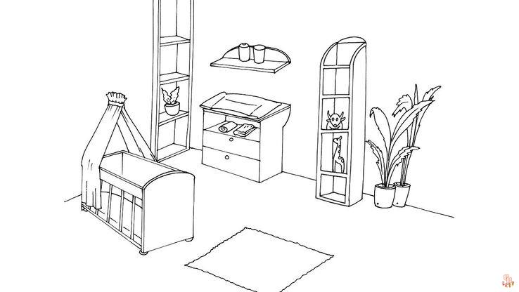 Coloriage de chambre idées et modèles pour enfants et adultes