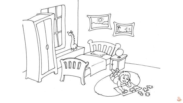 Coloriage de chambre idées et modèles pour enfants et adultes