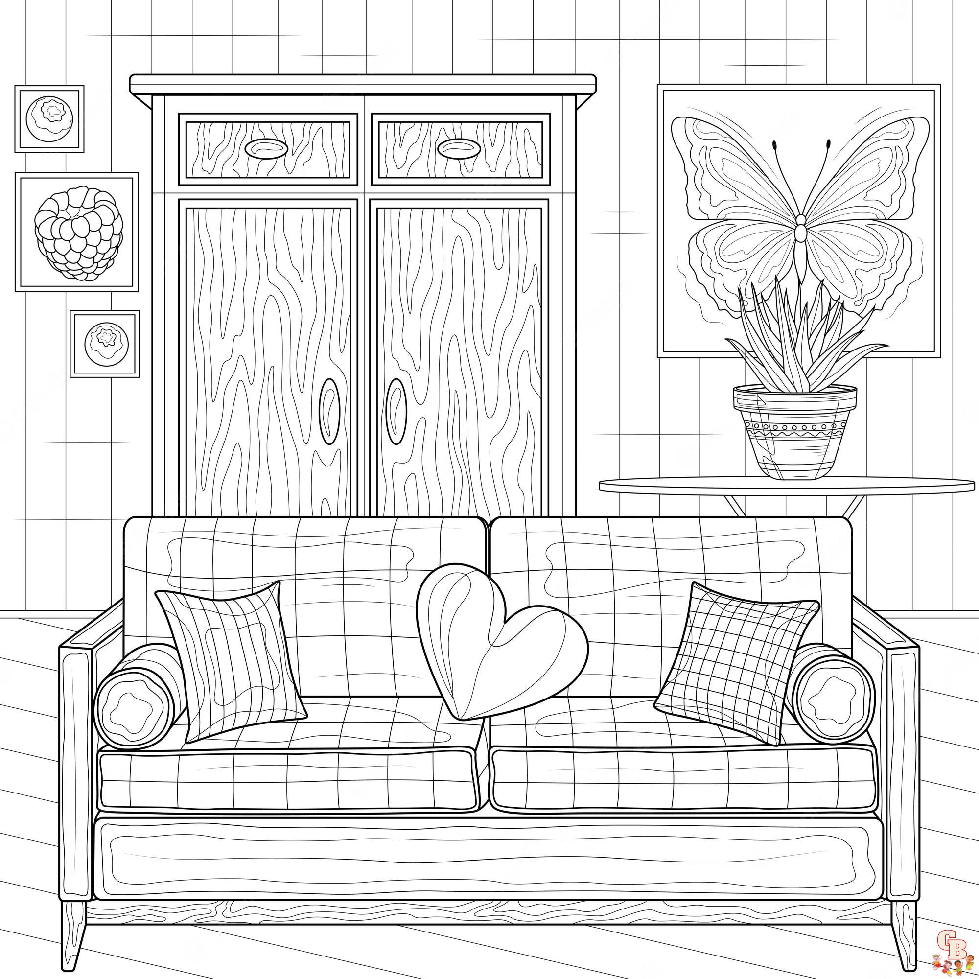 Coloriage de chambre idées et modèles pour enfants et adultes