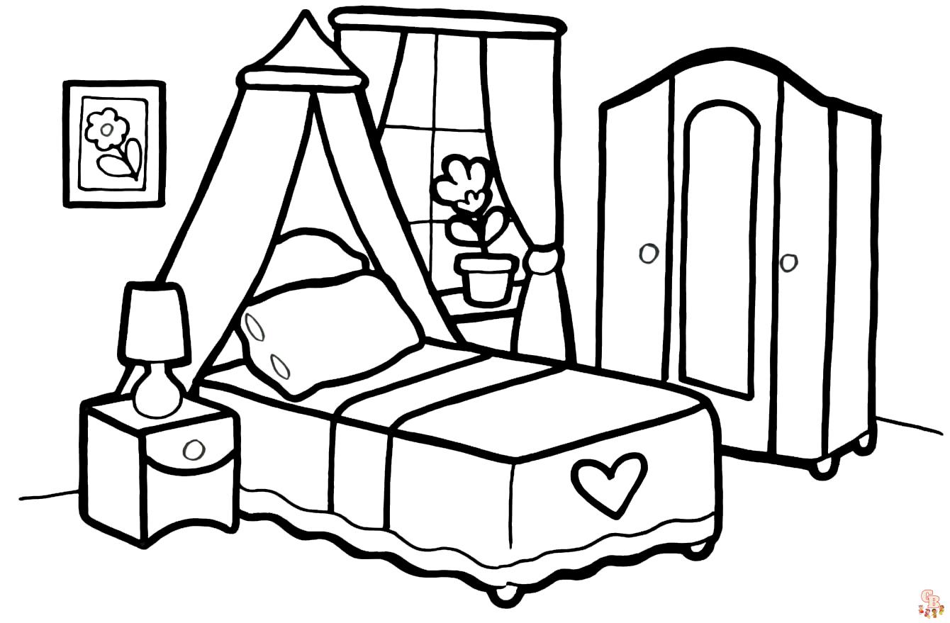 Coloriage de chambre idées et modèles pour enfants et adultes