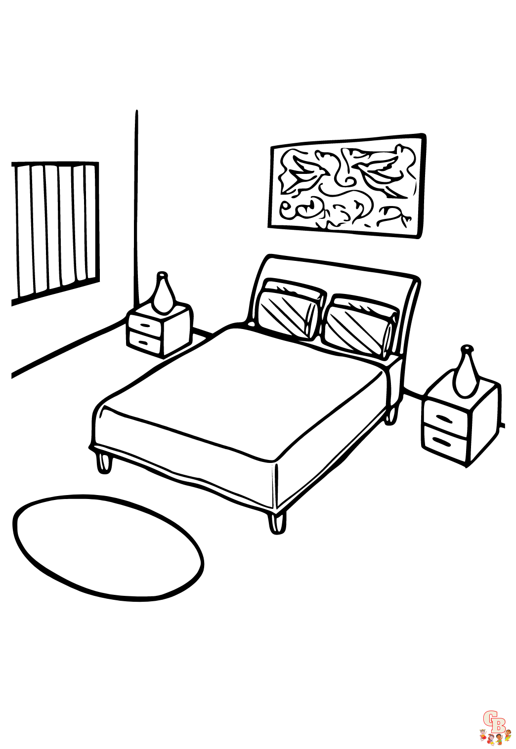 Coloriage de chambre idées et modèles pour enfants et adultes