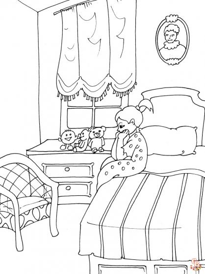 Coloriage de chambre idées et modèles pour enfants et adultes