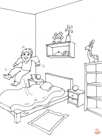 Coloriage de chambre idées et modèles pour enfants et adultes