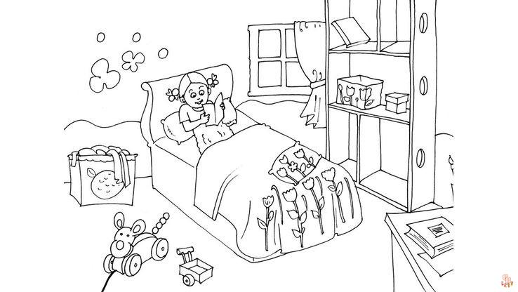 Coloriage de chambre idées et modèles pour enfants et adultes