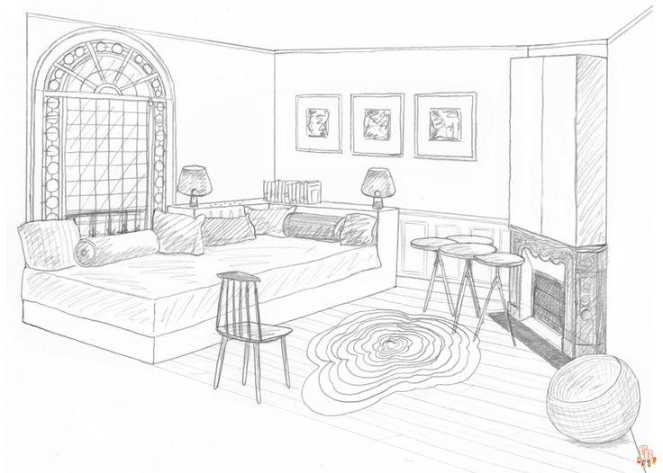 Coloriage de chambre idées et modèles pour enfants et adultes