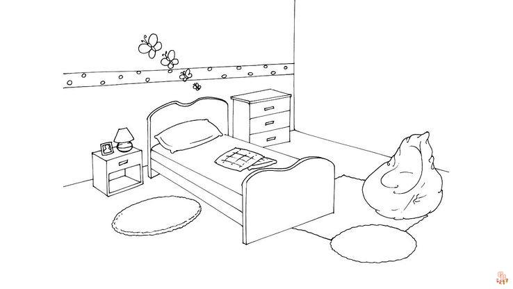 Coloriage de chambre idées et modèles pour enfants et adultes