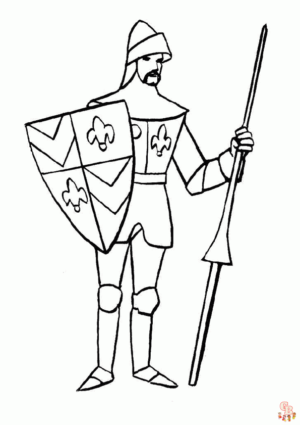 Coloriage Chevalier en Armure Dessins à Imprimer pour Enfants