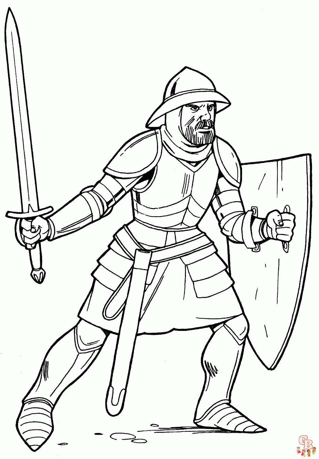 Coloriage Chevalier en Armure Dessins à Imprimer pour Enfants