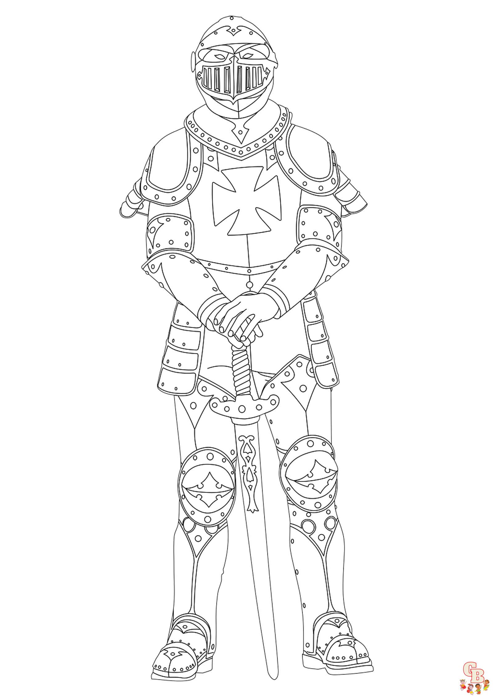 Coloriage Chevalier en Armure Dessins à Imprimer pour Enfants